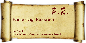 Pacsolay Rozanna névjegykártya